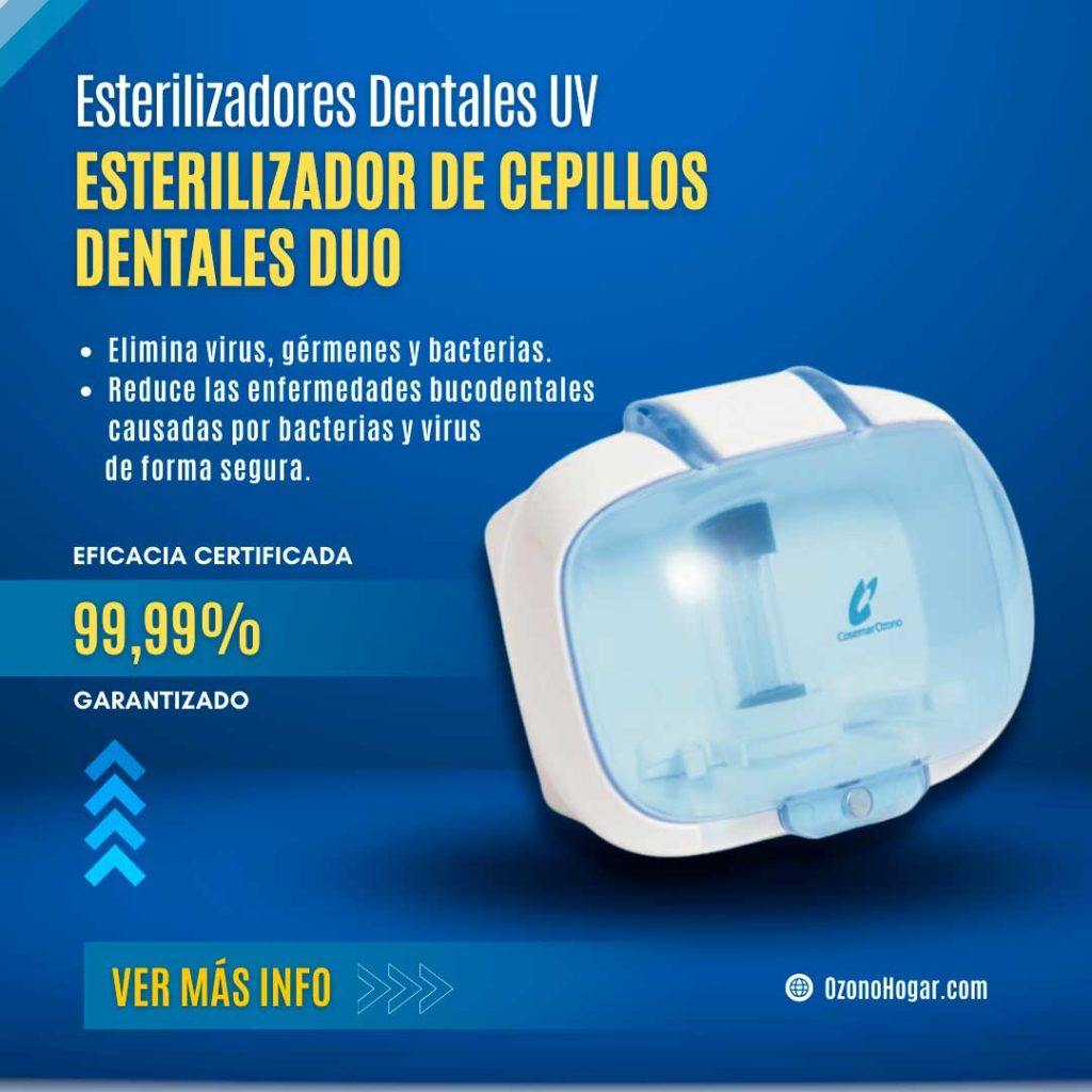 Esterilizador de cepillos dentales por luz ultravioleta duo, esteriliza dos cepillos de dientes