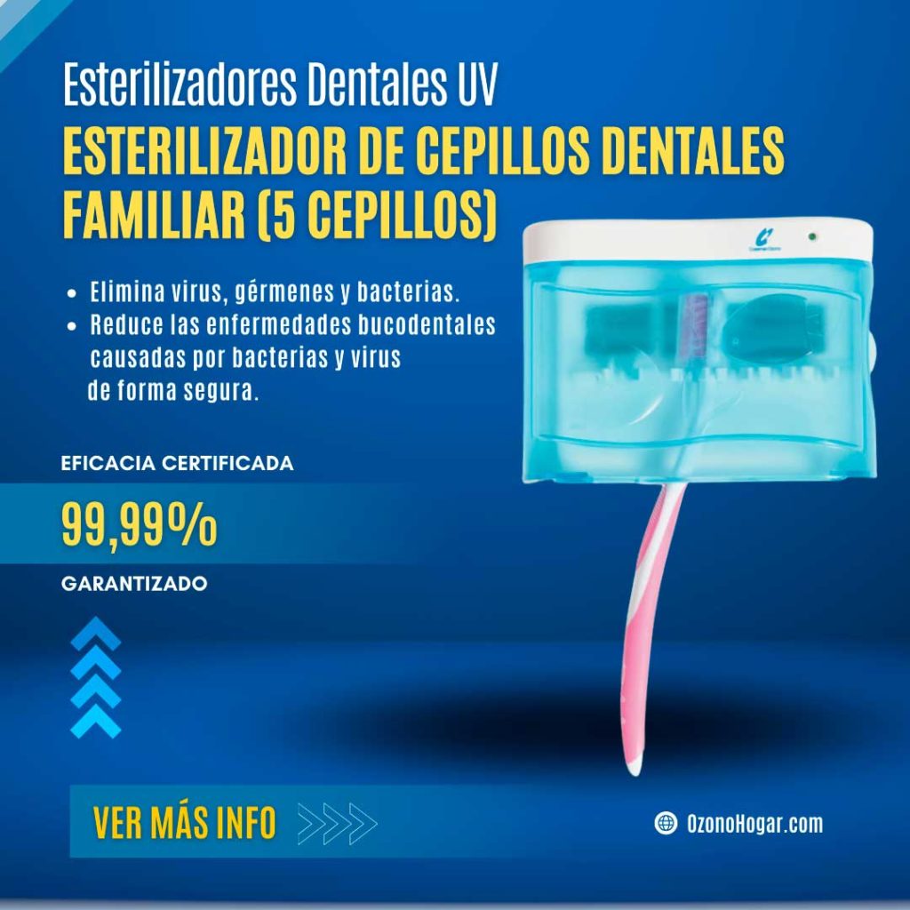 Esterilizador de cepillos dentales por luz ultravioleta familiar, esteriliza hasta 5 cepillos de dientes. Ideal para una familia numerosa