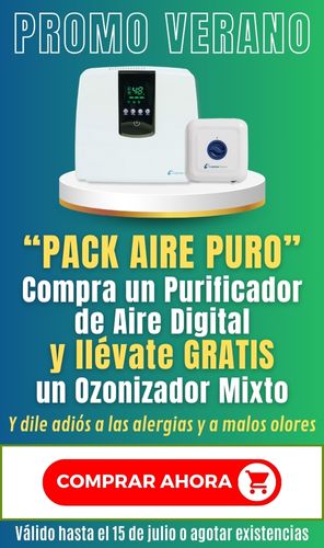 Promoción Exclusiva de Verano: Pack Aire Puro:  Compra un Purificador de Aire Digital  y llévate GRATIS un Ozonizador Mixto